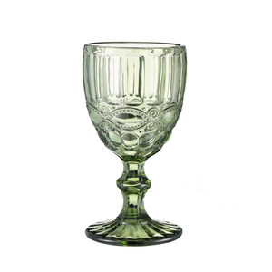 Calici <span class=keywords><strong>vintage</strong></span> <span class=keywords><strong>verdi</strong></span> <span class=keywords><strong>bicchieri</strong></span> da vino colorati in calice da vino con motivo in rilievo sfuso per feste e matrimoni - Product Image 2