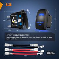 Lumière laser LED bleue 12V à 5 broches avec interrupteur marche/arrêt, fils de raccordement 20A/12V 10A/24V polyvalents