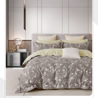 Ensemble de literie imprimé en coton 100% de luxe, ultra doux et confortable, comprenant des draps, une housse de couette, un édredon, impression pigmentée, pour la maison et l'hôtel