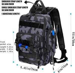 Mochila de pesca de muestra gratis con 4 cajas de aparejos, mochila de aparejos de pesca con soportes para caña, bolsa de pesca grande 45L 600D - Product Image 3