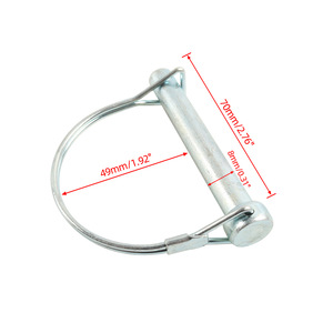 Goupille de verrouillage de remorque de type D Q235, 8x70mm, chaîne de sécurité en acier à ressort pour remplacement et réparation, fixation automobile - Product Image 1