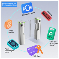 Portillon pivotant de sécurité à reconnaissance faciale personnalisé en usine, contrôle d'accès RFID, induction rapide, en SUS304