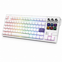 Clavier mécanique MiraBox K1Pro blanc avec touches LCD personnalisées, icônes dynamiques et boutons multifonctions