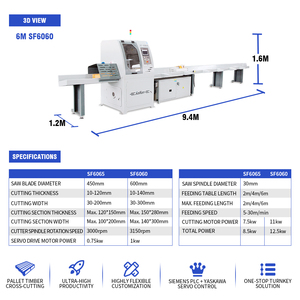 Sierra de Corte Transversal Automática HICAS SF6060 |   400-500 Piezas/h para Paletas de Madera |   PLC Sie 12.5kW CE - Product Image 2