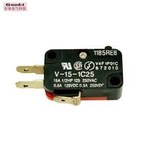 Microinterruptor de Reinicio Automático V-15-1C25, Mini Interruptor de Límite de Botón Pulsador Impermeable con Máximo de 10A Corriente - Product Image 2
