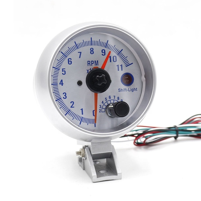Car Tachometer 3.75 Inch 0-11000 Rpm Gauge Tachometer Double Pointer Car Meter