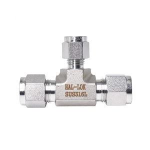 316 Stainless Steel <strong>T</strong>-Type Reducing Union Tee <strong>Compression</strong> <strong>Fitting</strong> 6mm 1/16in 2in OD Smooth ASTM Polished Forged Pipe <strong>Fittings</strong> - Product Image 4