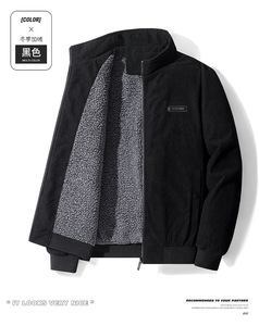 Veste <span class=keywords><strong>d</strong></span>écontractée doublée en polaire pour l'automne et l'<span class=keywords><strong>hiver</strong></span>, nouveau design en velours côtelé, veste épaisse <span class=keywords><strong>d</strong></span>'<span class=keywords><strong>hiver</strong></span> pour <span class=keywords><strong>homme</strong></span>, veste varsity - Product Image 6