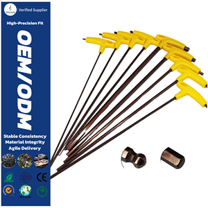Extra Long Reach T-handle Hex <b>Key</b> Set Ball End Allen Wrench Yellow Plastic Handle Extra Long Metric Professional Repair Tool Kit - Product Image 1