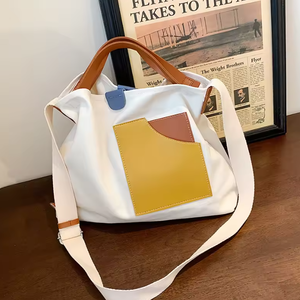 กระเป๋าผ้าแคนวาสคุณภาพสูง ทนทาน พร้อมสายสะพายไหล่ปรับได้สำหรับผู้หญิง กระเป๋าช้อปปิ้งผ้าแคนวาสใบใหญ่ - Product Image 4