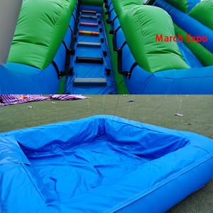 Tobogán Acuático Inflable Azul para Fiestas de Verano, Tobogán Acuático Inflable Tropical con Palmera de Tamaño Personalizado para Adultos con Piscina Desmontable - Product Image 6