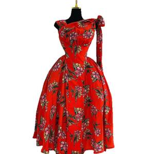 Best-seller vêtements pour femmes européennes <span class=keywords><strong>et</strong></span> américaines 2025 été nouveau doux frais imprimé col diagonal taille haute minceur a-<span class=keywords><strong>lin</strong></span> - Product Image 5