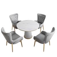 Ensemble de table et de chaises en cuir synthétique de luxe moderne de haute qualité pour la salle à manger, la maison, le café, l'hôtel, le salon, le café