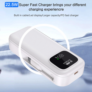แบตสำรองสำรอง PD 30W 10000mAh แบตสำรองแบบพกพาเครื่องชาร์จแบบพกพาพร้อมสาย USB-C สำหรับ <span class=keywords><strong>iPhone</strong></span> 16 PRO MAX 15 Pro - Product Image 4