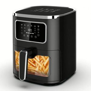 Friteuse électrique carrée en plastique 5L à commande numérique, sans huile, avec fonction de cuisson et fenêtre de visualisation, à haute efficacité énergétique - Product Image 1