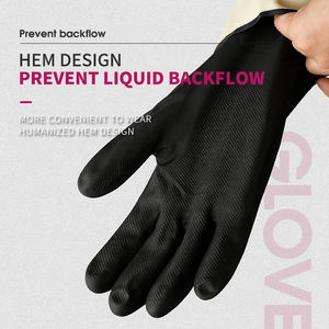 Aangepaste Groothandel Zwart Zuur En Alkali Anti-Corrosie Anti-Slip Rubber Handschoenen Gedrukt Logo Auto Reparatie Chemische Huishouden - Product Image 3