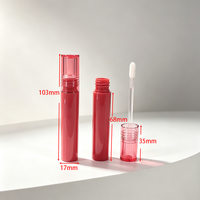 Nouveau design, tube de gloss à lèvres cylindrique mince, vide, corps bicolore, capuchon translucide, plastique, personnalisable, OEM/ODM, vente en gros