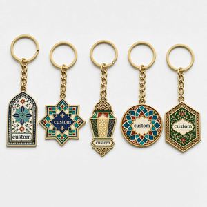 Porte-clés pendentif souvenir en alliage de zinc à motif géométrique ethnique du Moyen-Orient, personnalisé en gros - Product Image 3
