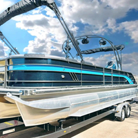 Yacht de luxe haut de gamme en aluminium de 9 m (30 pieds) avec moteur hors-bord de 150 CV, télécommande et construction soudée pour la croisière, la pêche, les barbecues et les fêtes