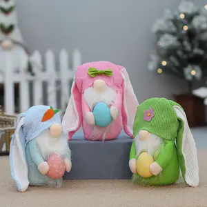Y045 Wholesale Best Selling Easter Knitted Fabric Egg Huggers Long Eared Bunny Party Decoration Ornament Supplies