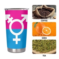 Gobelet isotherme en acier inoxydable 20 oz personnalisé pour personnes transgenres (Lindsay Design) pour les trajets longue distance en ville, les heures de détente au travail