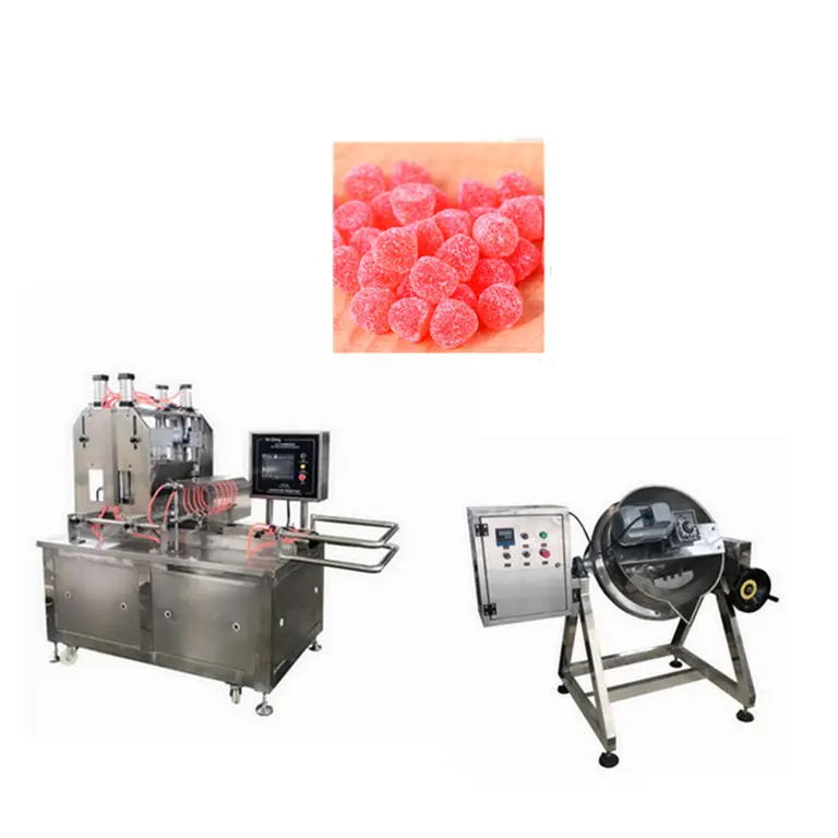 Máquina pequena de fazer doces gelatina/macia de frutas em forma de goma, máquina de depósito de doces