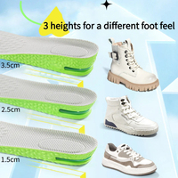 Semelles orthopédiques réglables de 1 cm à 5 cm pour augmenter la taille, inserts de talonnettes respirants avec absorption des chocs et coussin d'air pour hommes et femmes