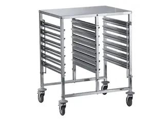 Luxury Stainless Steel Food Trolley Cart Serving Dinning Hot Cake Tray Service Cart Trolley for Restaurant Kitchen