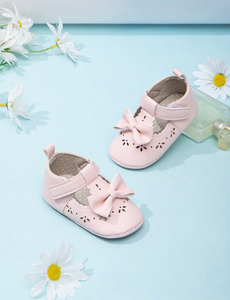 Zapatos de lazo al por mayor para bebé, Mary Jane de cuero PU con suela de algodón, zapatos de vestir para niña, zapatos de cuna - Product Image 6