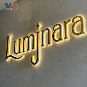 Enseigne lumineuse LED 3D personnalisée <span class=keywords><strong>pour</strong></span> salon de beauté, nom de l'entreprise, lettres métalliques rétroéclairées <span class=keywords><strong>pour</strong></span> mur d'entreprise, enseigne lumineuse LED illuminée - Product Image 3