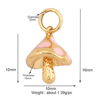 Cerise Ananas Banane Cactus Champignon Cocotier Pendentif à breloque en or 18 carats, Bracelet Boucle d'oreille Collier Résultats de bijoux Fourniture N30