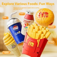 Robot de déformation éducatif, ensemble de jouets, crème glacée en plastique frites hamburger jouer cadeau pour garçons et filles