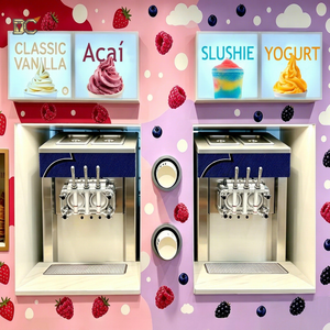 Máquina comercial de helado suave de 3 sabores, máquina comercial para hacer helado suave en el refrigerador, máquina de yogur helado - Product Image 1