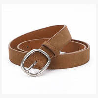 Nouvelle ceinture en similicuir PU effet daim avec boucle ardillon en alliage vintage pour femme, idéale pour jeans, pantalons et tenues décontractées