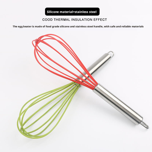 <b>Silicone</b> Egg Beater Manual Household Kitchen <b>Baking</b> Cake Cream Mixer Reusable Dishwasher Safe Egg Flour Milk Egg Beater Blender - Product Image 3