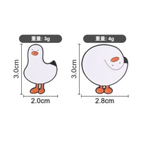 En gros, Broche de revers en alliage de zinc avec émail souple, motif Mouette Mignonne et Ronde, imprimée UV, pour sac à dos, veste, chapeau, Prêt à expédier
