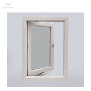 Fenêtre à battant française en alliage d'aluminium en verre trempé insonorisé à <span class=keywords><strong>double</strong></span> <span class=keywords><strong>vitrage</strong></span> en <span class=keywords><strong>PVC</strong></span> à fort impact résistant aux ouragans - Product Image 2