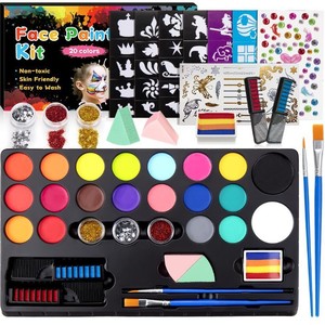 Kit de <span class=keywords><strong>peinture</strong></span> corporelle et faciale transfrontalier pour Halloween et Pâques, 42 couleurs - Product Image 4