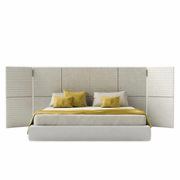 Modernes Luxus-Polsterbett aus Stoff und Samt für Hauptschlafzimmer, Villa und Hotel, Extra Breites Modulares Panelbett in King- und Queen-Size