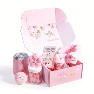 <b>Gift</b> <b>Basket</b> Luxury Women <b>Gift</b> Bath Healthy <b>Gift</b> Set With Body Scrub and Shampoo Bar and Bath Soap and Pink Tumbler - Product Image 4
