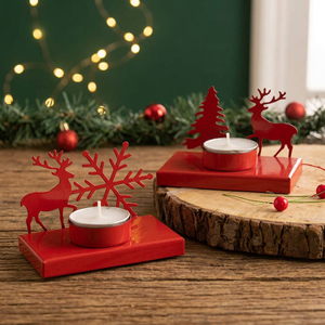 Red <b>Christmas</b> <b>Tree</b> Metal <b>Candle</b> Holder for Home Decors & Return Gifts Other Types of <b>Candle</b> Lanterns & Jars - Product Image 4