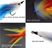 # 2/0 Neue Forellen-, Salzwasser-, Lachs- und Hecht-Fliegen zum Fliegenfischen, Köder-Röhrenfliegen, Großer Streamer