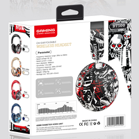 Casque sans fil BT500 pour peinture, casque de jeu graffiti, casque stéréo supra-auriculaire, casque BT avec micro LED