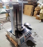 Équipement commercial à gaz pour shawarma à 4 brûleurs, machine à kebab robotisée pour viande de dinde