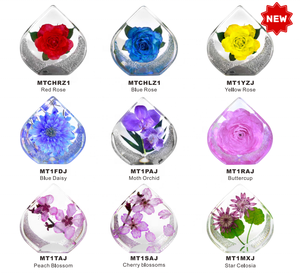 Cuore di ghiaccio scolpito a forma di fiore, con margherite e rose vere incapsulate in resina – Regalo creativo ideale per amici e famiglie - Product Image 6