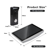 Sistema de Intercomunicación con Videoportero 1080P IP65 Impermeable, Aplicación Tuya, Pantalla Táctil, para Interiores y Exteriores, Casa, Villa