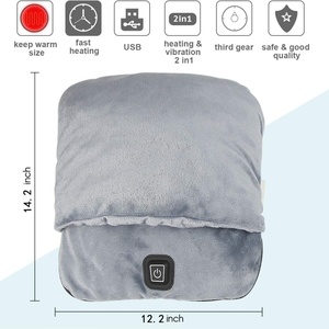 Chauffe-pieds électrique en polaire flanelle ultra douce, coussin chauffant à chauffe rapide, fonction de massage par vibration, 3 réglages, semelle antidérapante durable pour - Product Image 3