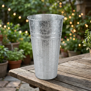 AK Latón Jardín Antiguo Galvanizado Cubo alto Florero Hierro Maceta Decoración Cubo Impermeable Jardín al aire libre - Product Image 1