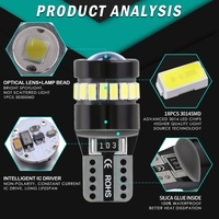 T10 W5W 194 168 2825 158 3014 15SMD LED Auto Innen kuppel Karte Tür Kennzeichen Lichter Weiß 6000K Canbus