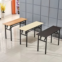 Table de formation simple et pliable, vente directe d'usine, table d'apprentissage scolaire, bureau rectangulaire, table pliante pour salle de conférence